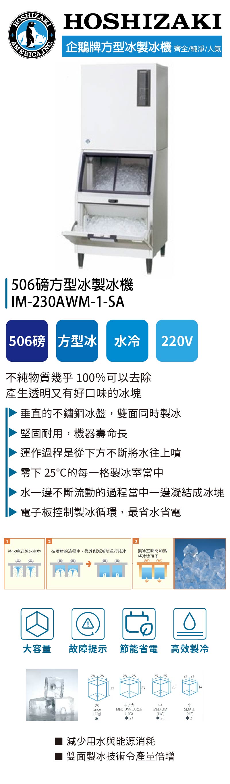 506磅方型冰製冰機