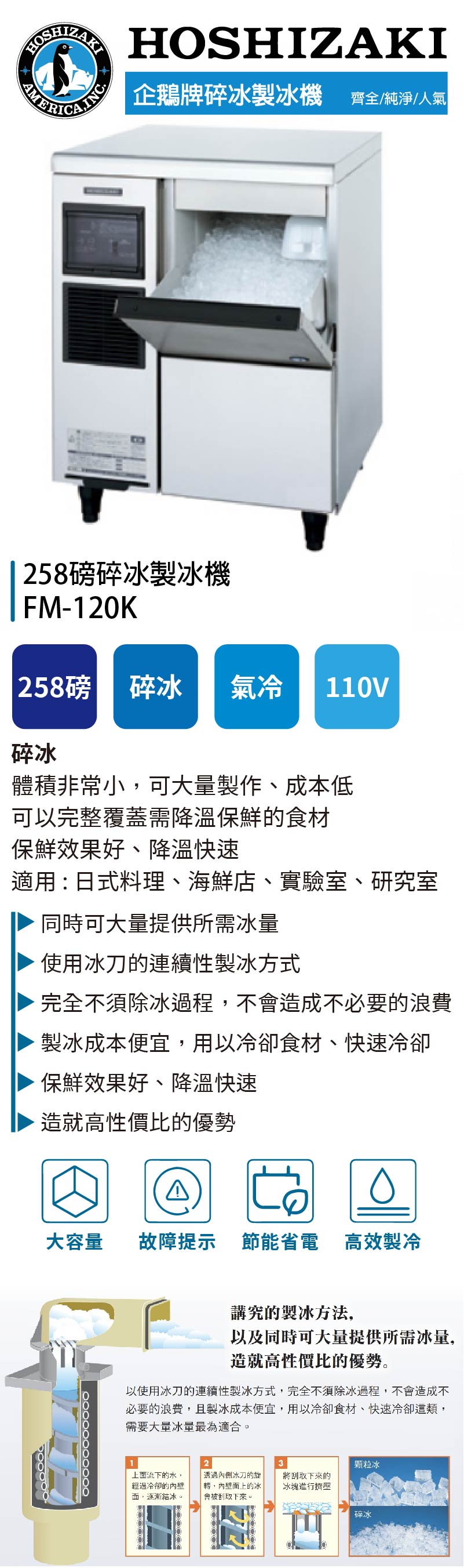 258磅碎冰製冰機