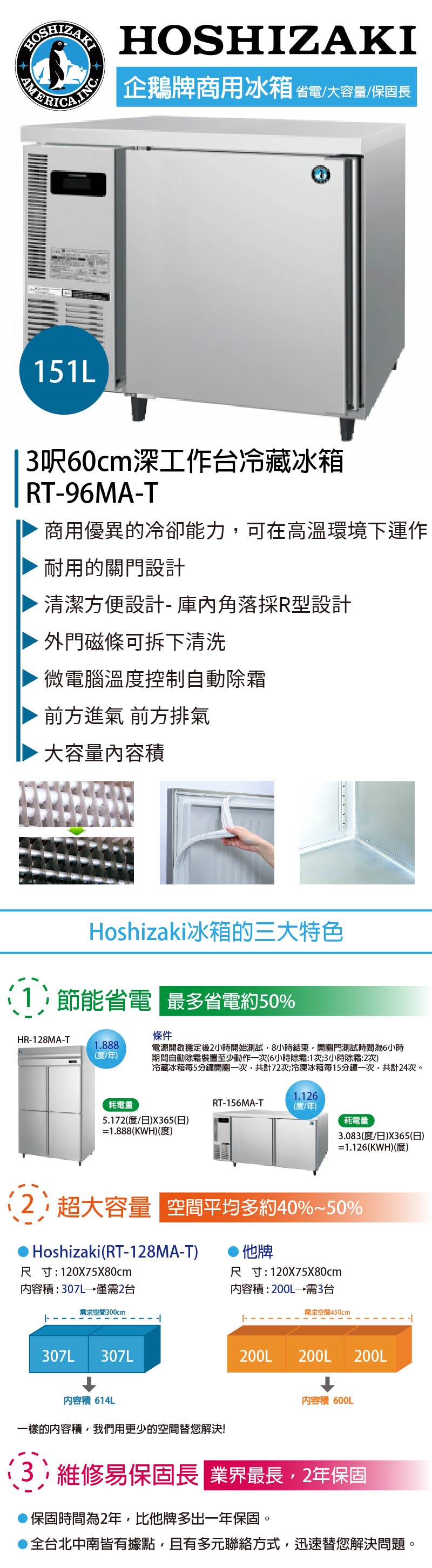 3呎60cm深工作台冷藏冰箱