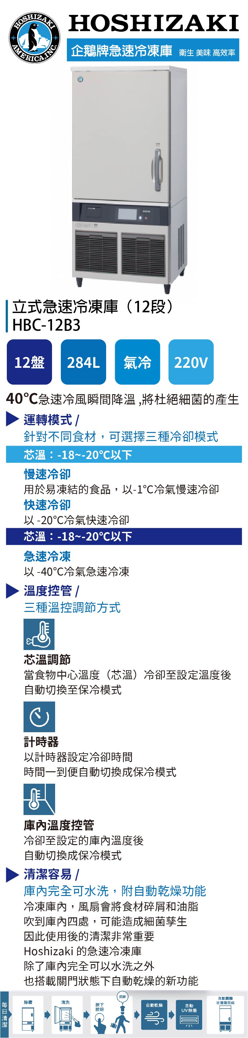 立式急速冷凍庫（12段）