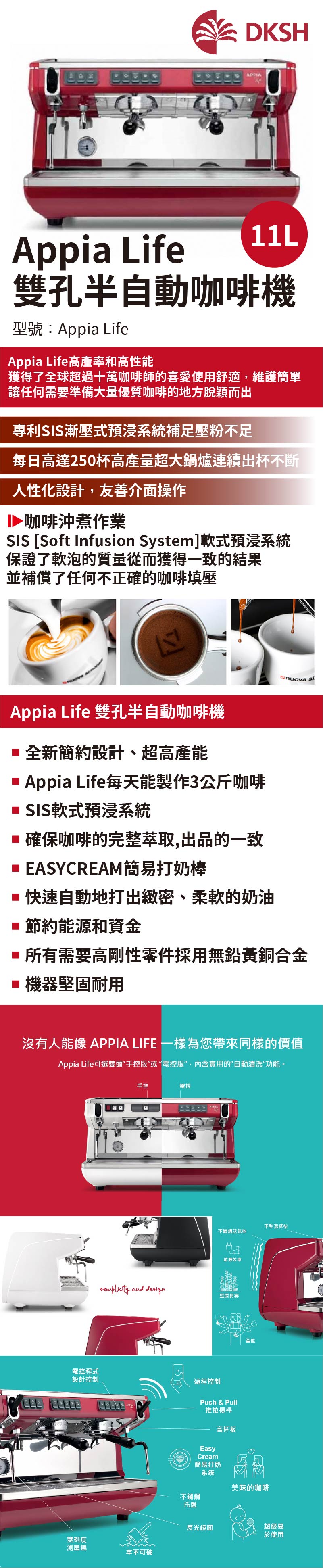 Appia Life 雙孔半自動咖啡機