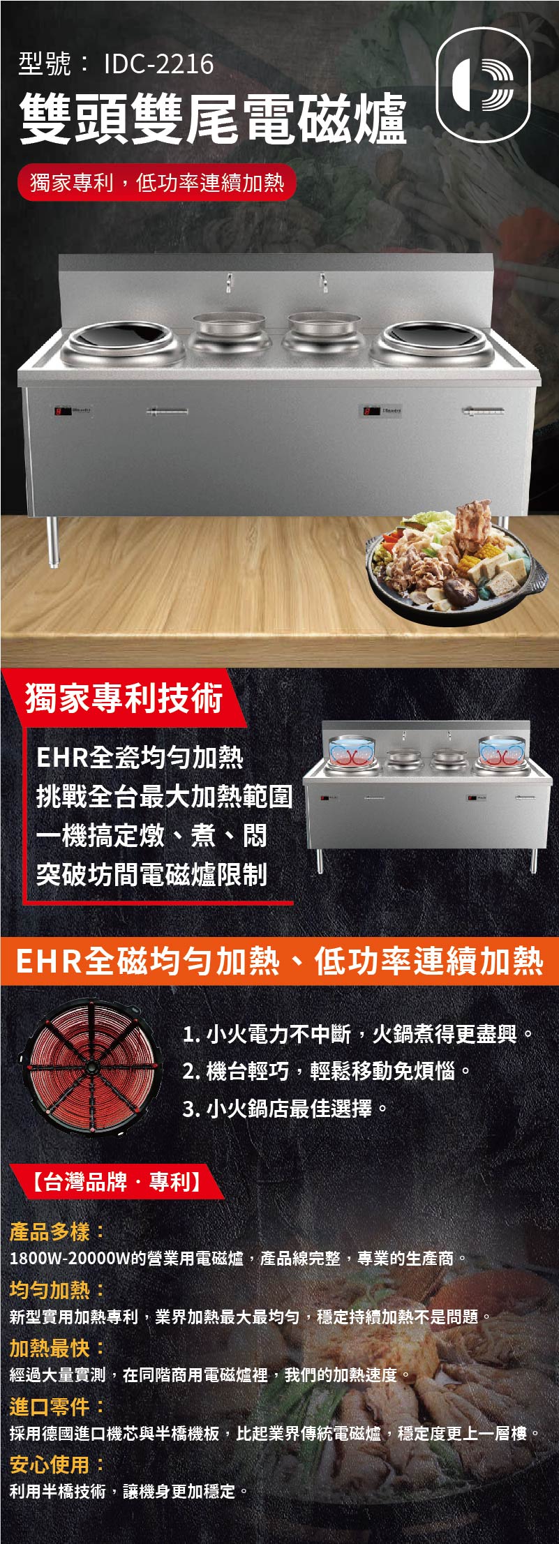 雙頭雙尾電磁爐