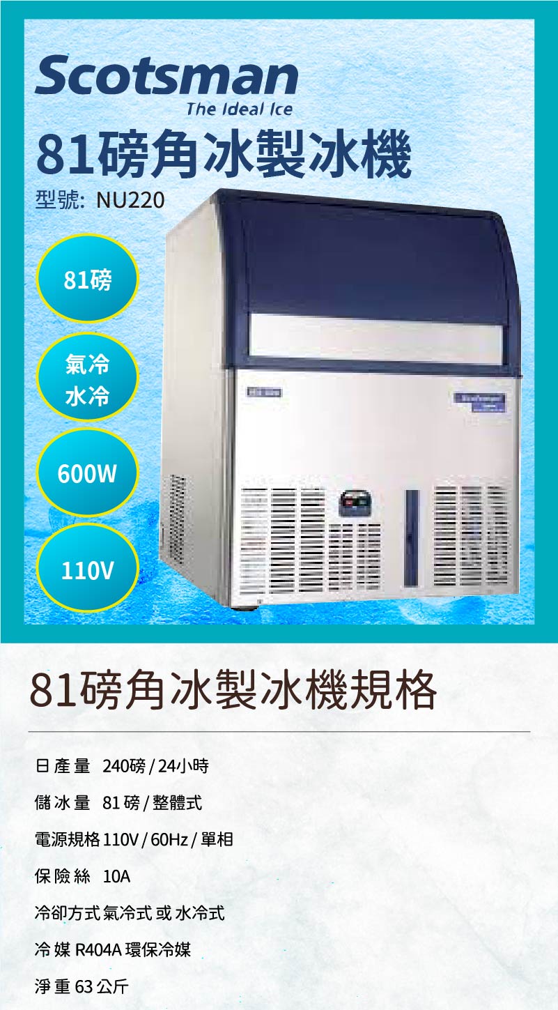 81磅角冰製冰機